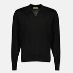 Imagem do Polo Preto Simone da Officine Générale para Homens - Temporada Primavera-Verão 2026 - Vista Frontal