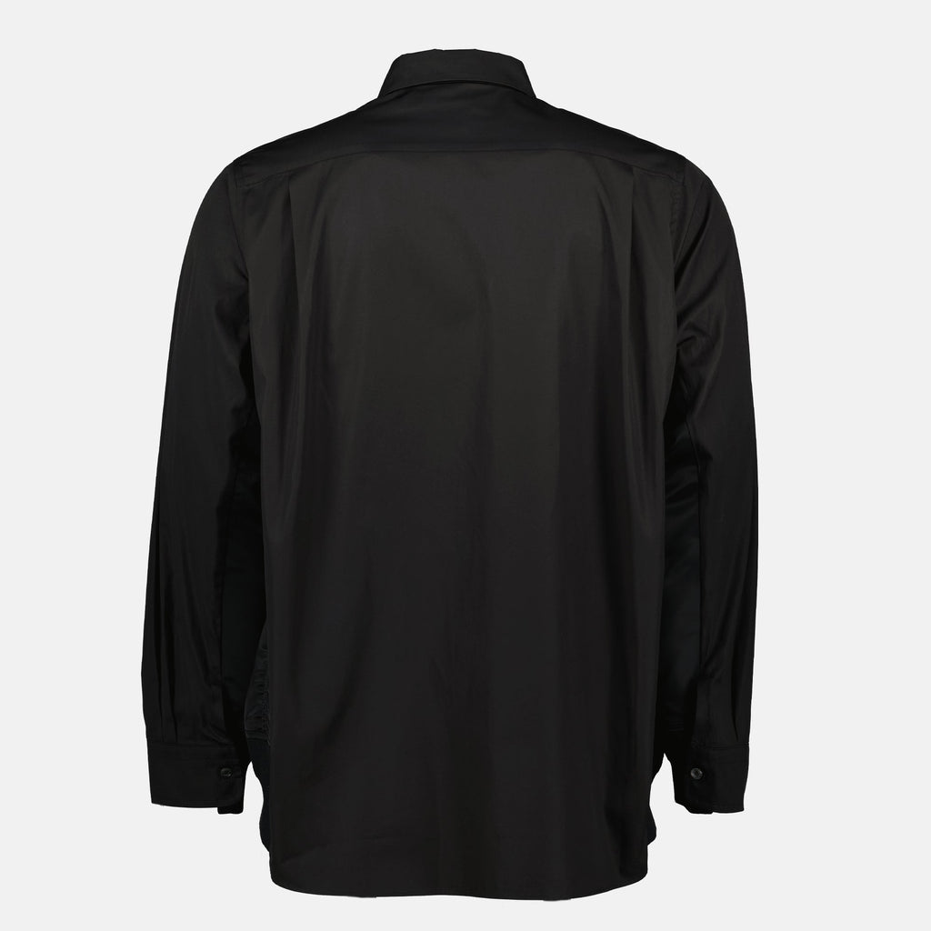 black shirt, Sacai, poplin shirt, men's shirt, oversized shirt