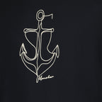 T-shirt en coton brodé bleu marine
