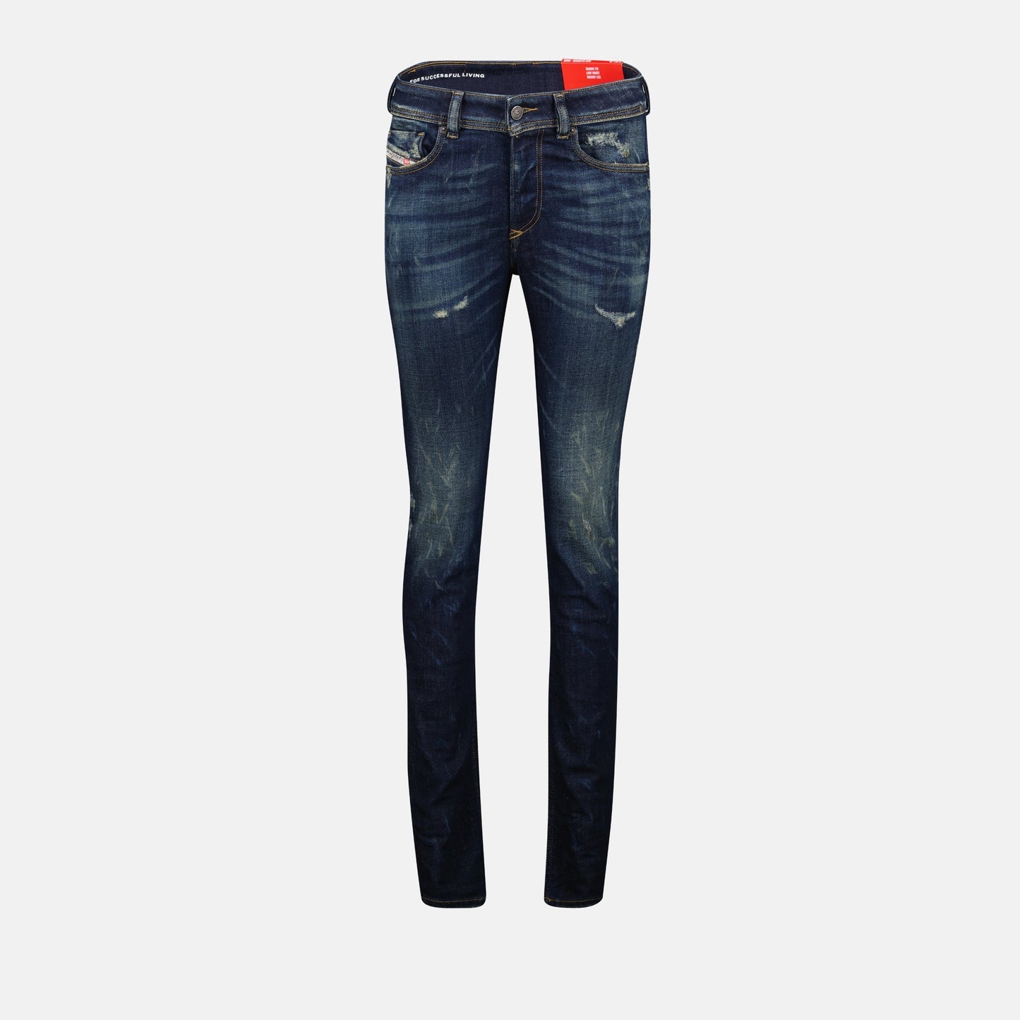 slim fit jeans, Diesel jeans, skinny denim, five-pocket jeans, blue light wash