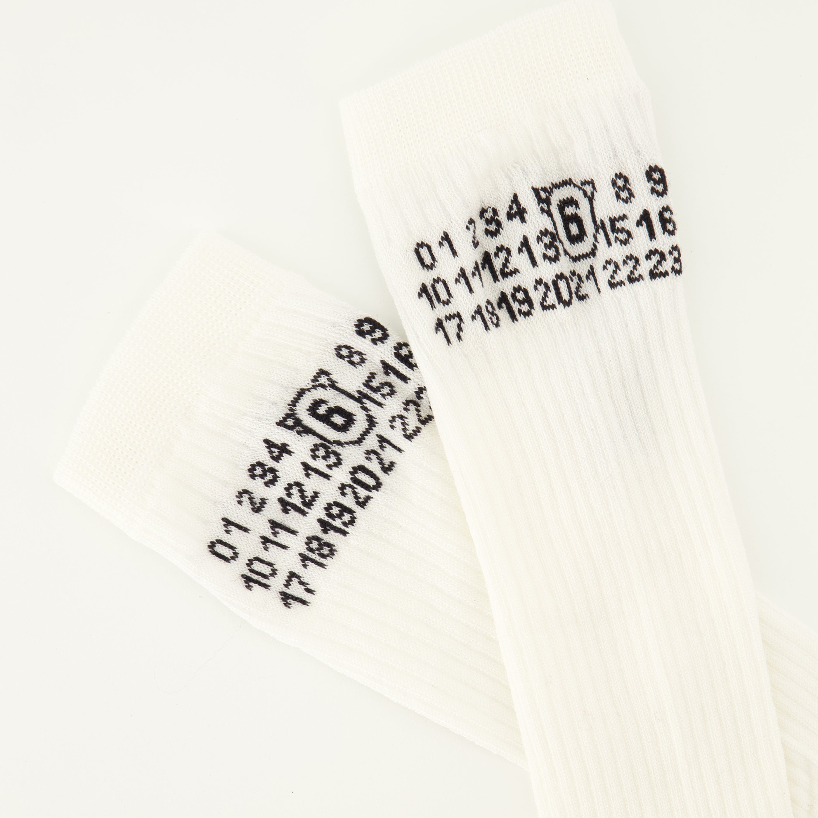 Chaussettes Blanches à Ribs Mi-Mollet