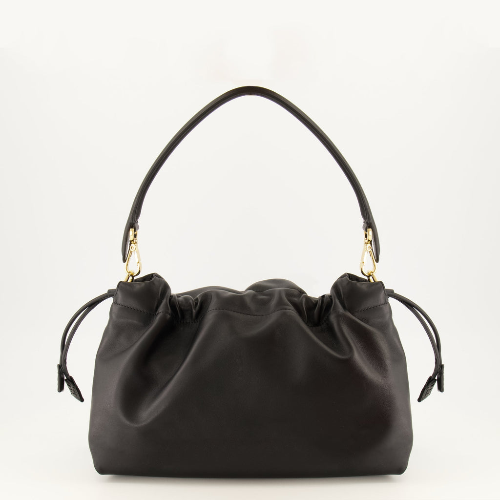Sac en cuir noir Mamma Baguette Soft