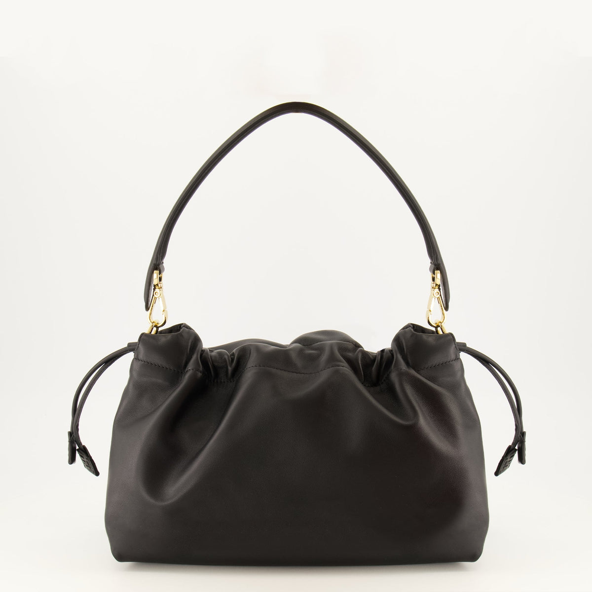 Sac en cuir noir Mamma Baguette Soft