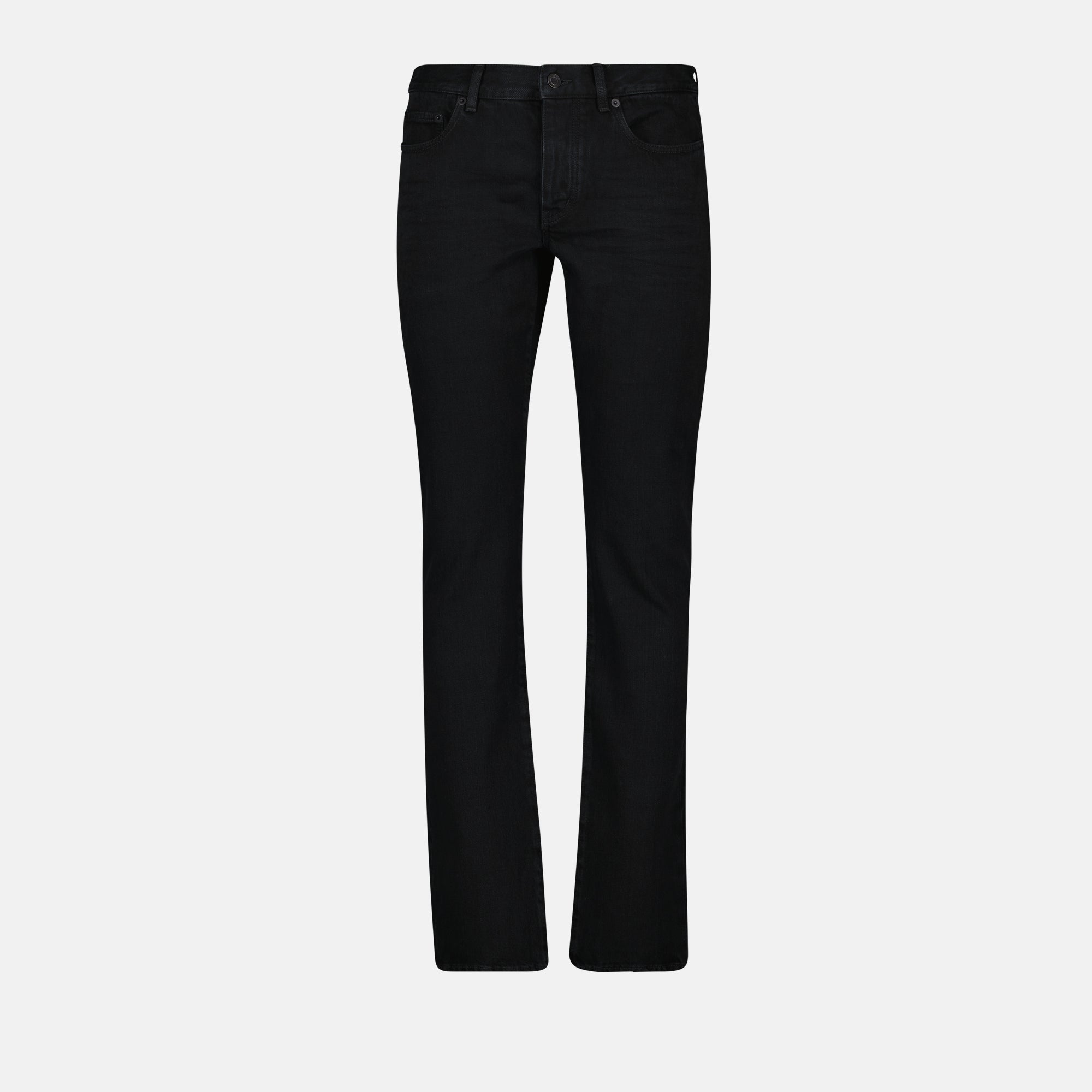 Image of Black Slim Denim Jeans by Saint Laurent for Men - Season Autumn-Winter 2024 - Front View