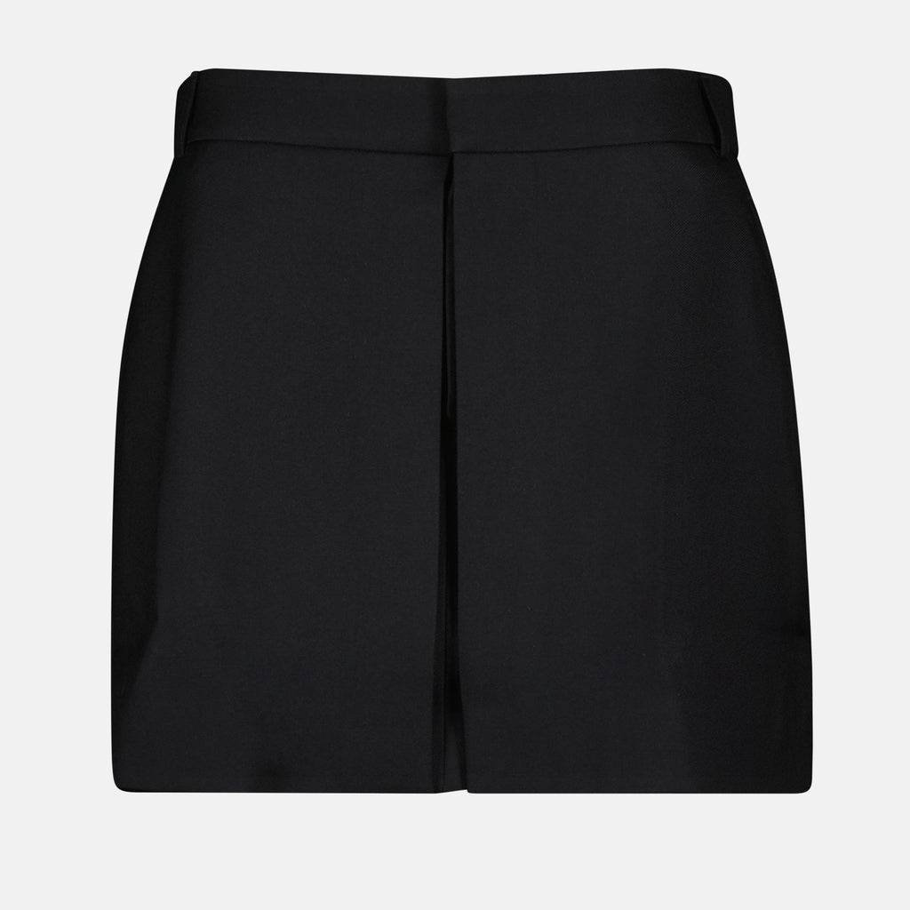 Paneled Mini Skirt in Wool