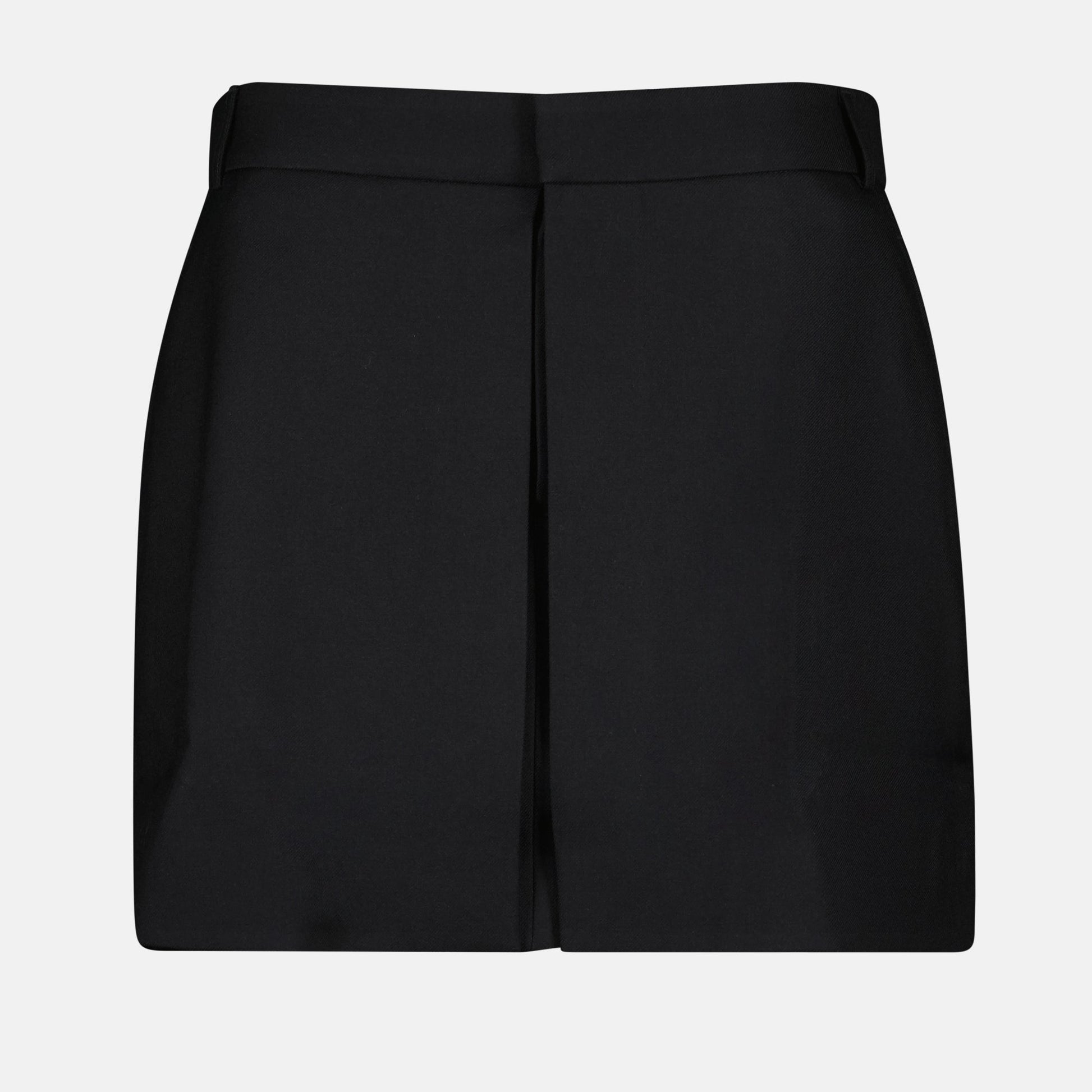 paneled mini skirt, wool skirt, AMI Paris skirt, black skirt, luxury fashion