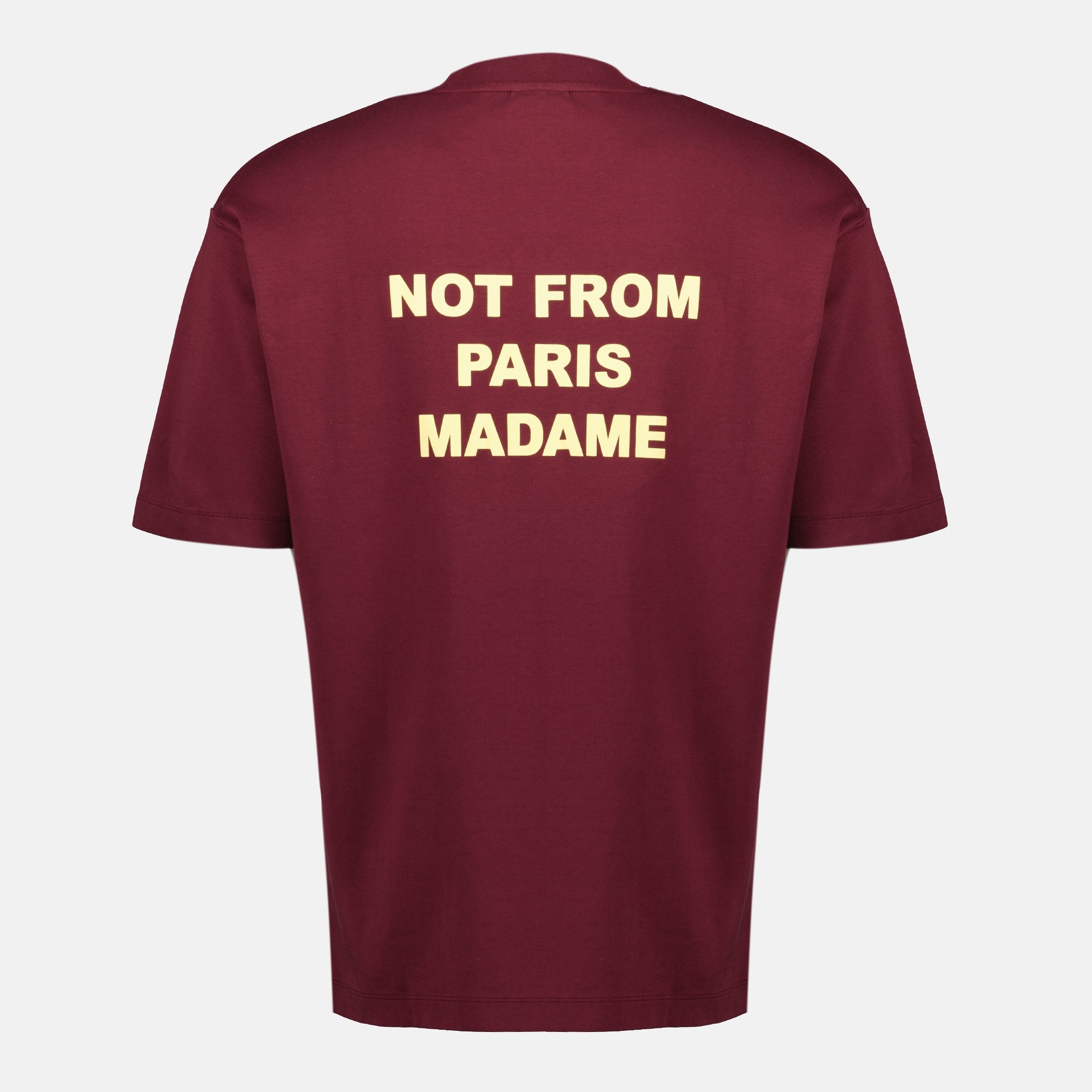 bordeaux t-shirt, Drôle De Monsieur, slogan t-shirt, Autumn-Winter 2025, cotton t-shirt