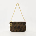 Fendi Baguette Pouch, FF Fabric, Jacquard Pouch, Luxury Accessories, Fashion Handbag