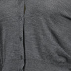 wool cardigan, grey cardigan, Prada, women's fashion, designer cardigan