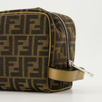 FF Toiletry Bag, Luxury Toiletry Bag, Fendi Autumn-Winter, Embroidered Canvas, Elegant Accessories