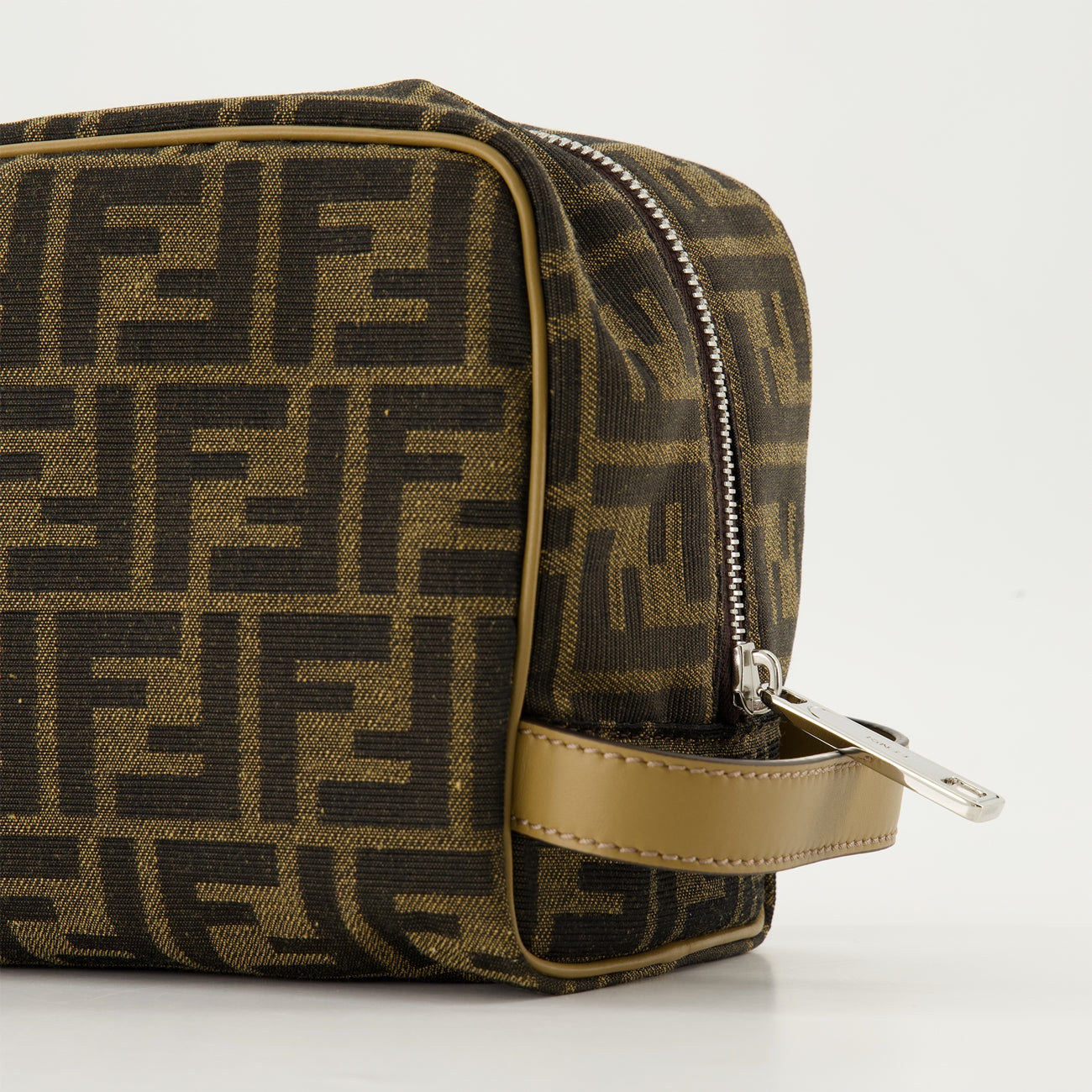 FF Toiletry Bag, Luxury Toiletry Bag, Fendi Autumn-Winter, Embroidered Canvas, Elegant Accessories