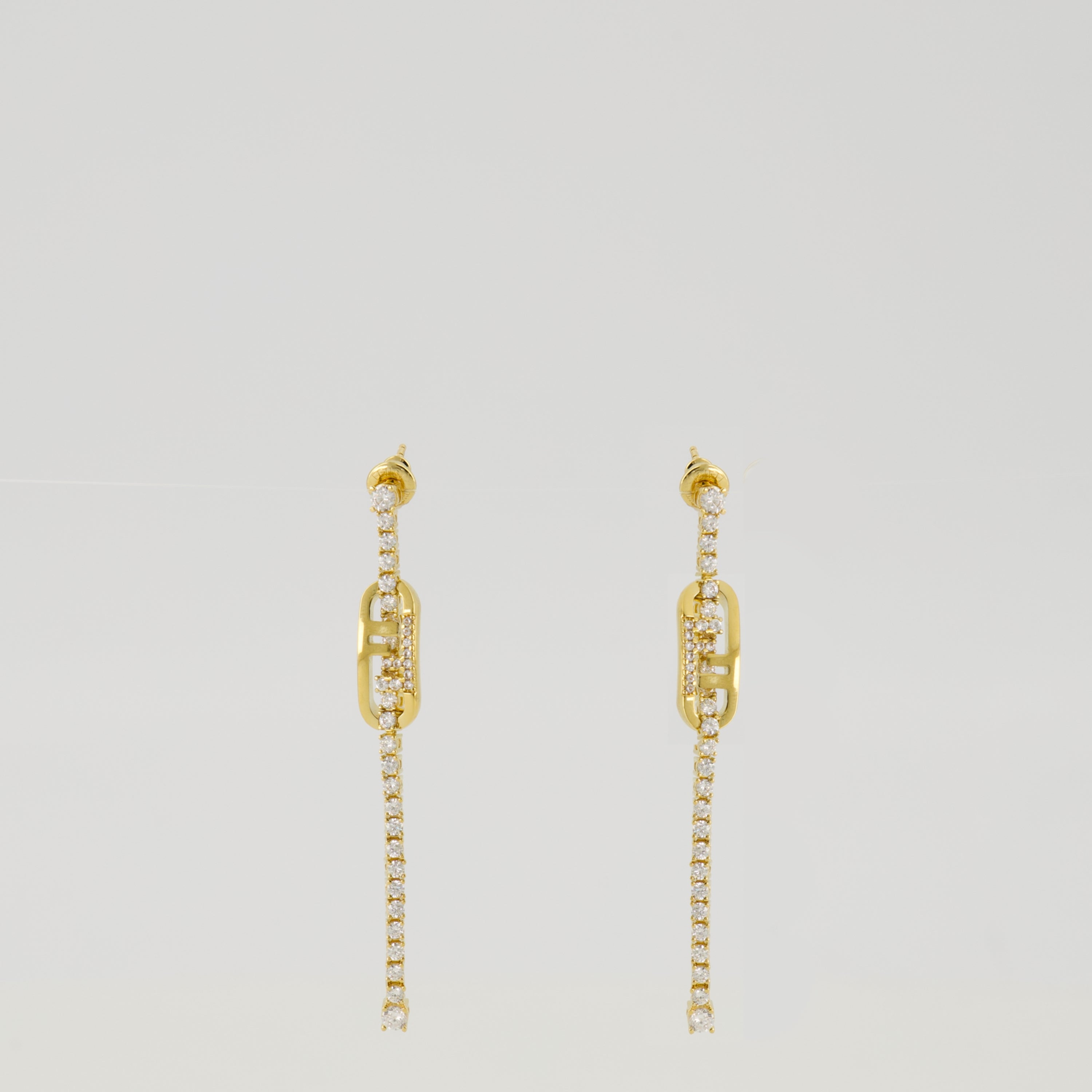 Fendi earrings, O'Lock design, gold metal jewelry, crystal earrings, luxury accessories