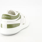 Image of G Move White & Blue Leather Sneakers by Givenchy for Men - Season Spring-Summer 2025 - Back View