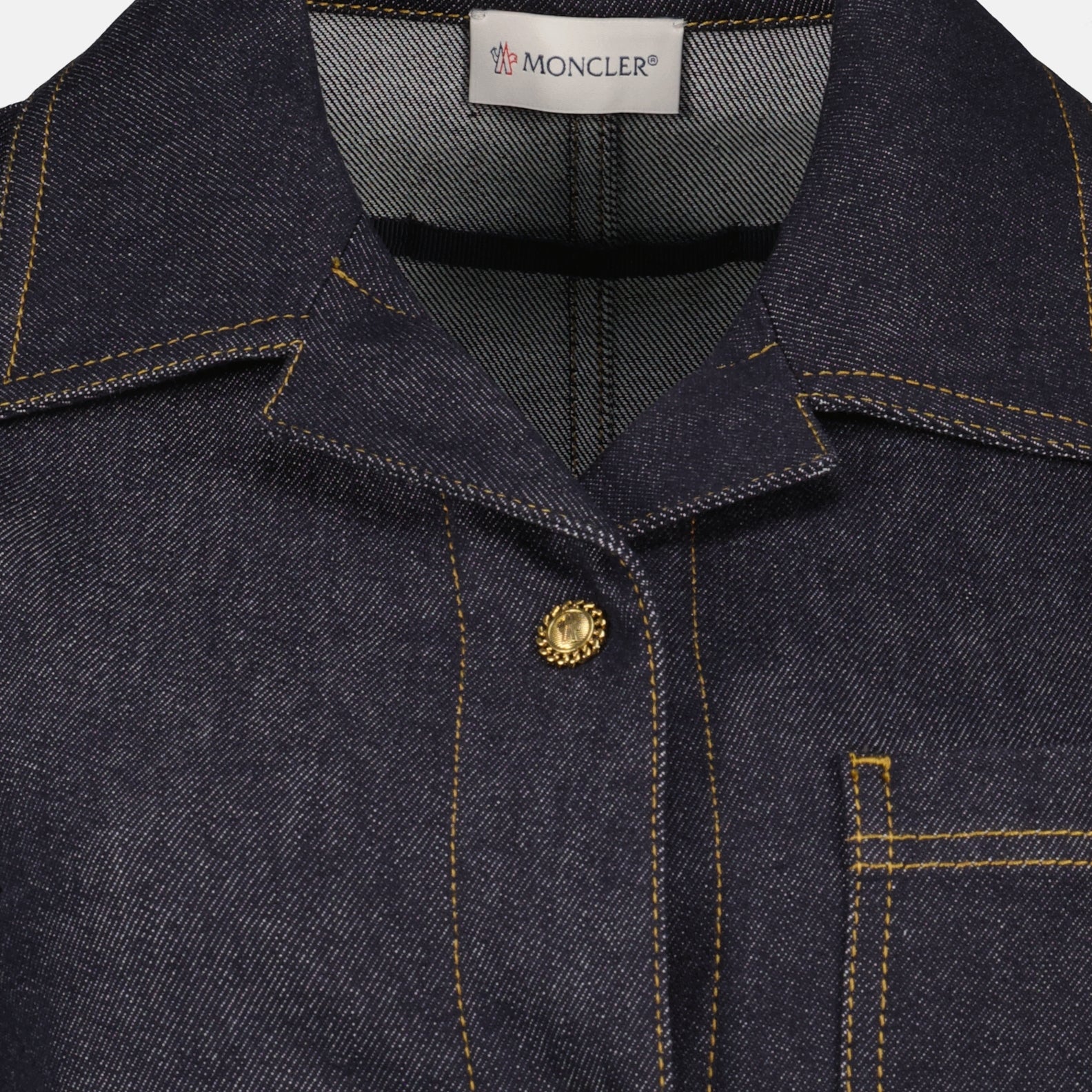 denim shirt dress, Moncler dress, navy blue dress, women's fashion, casual dress