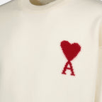 Ami PARIS의 유니섹스용 Pull Ami de Coeur Beige 이미지 - 시즌 2026 봄-여름 - 세부 사항 보기 1