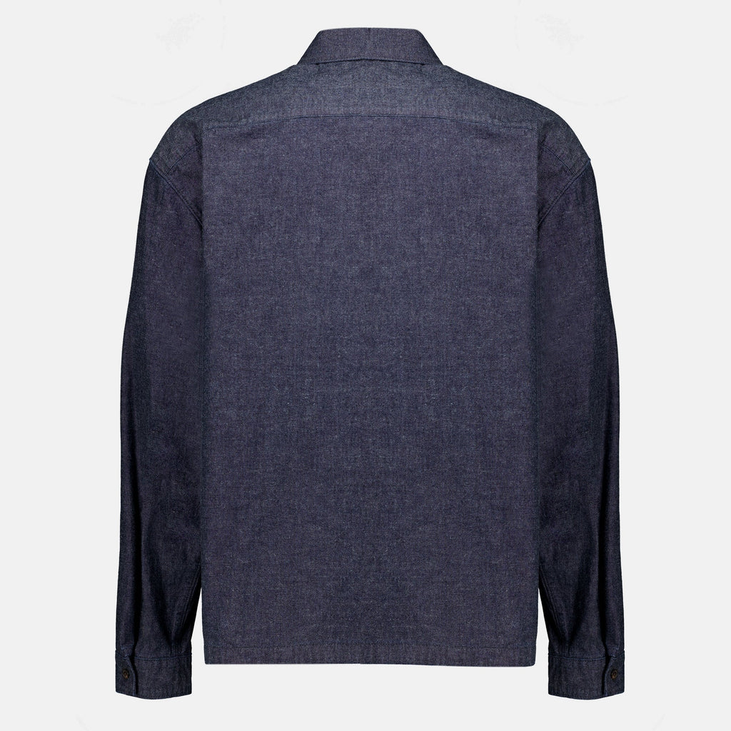 Camicia in chambray grigio-blu