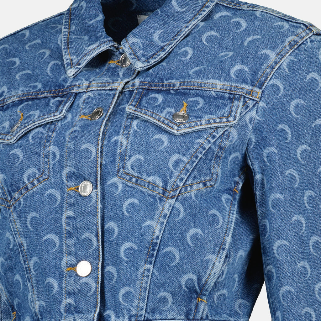 denim jacket, Marine Serre, autumn-winter fashion, cropped jacket, moon print