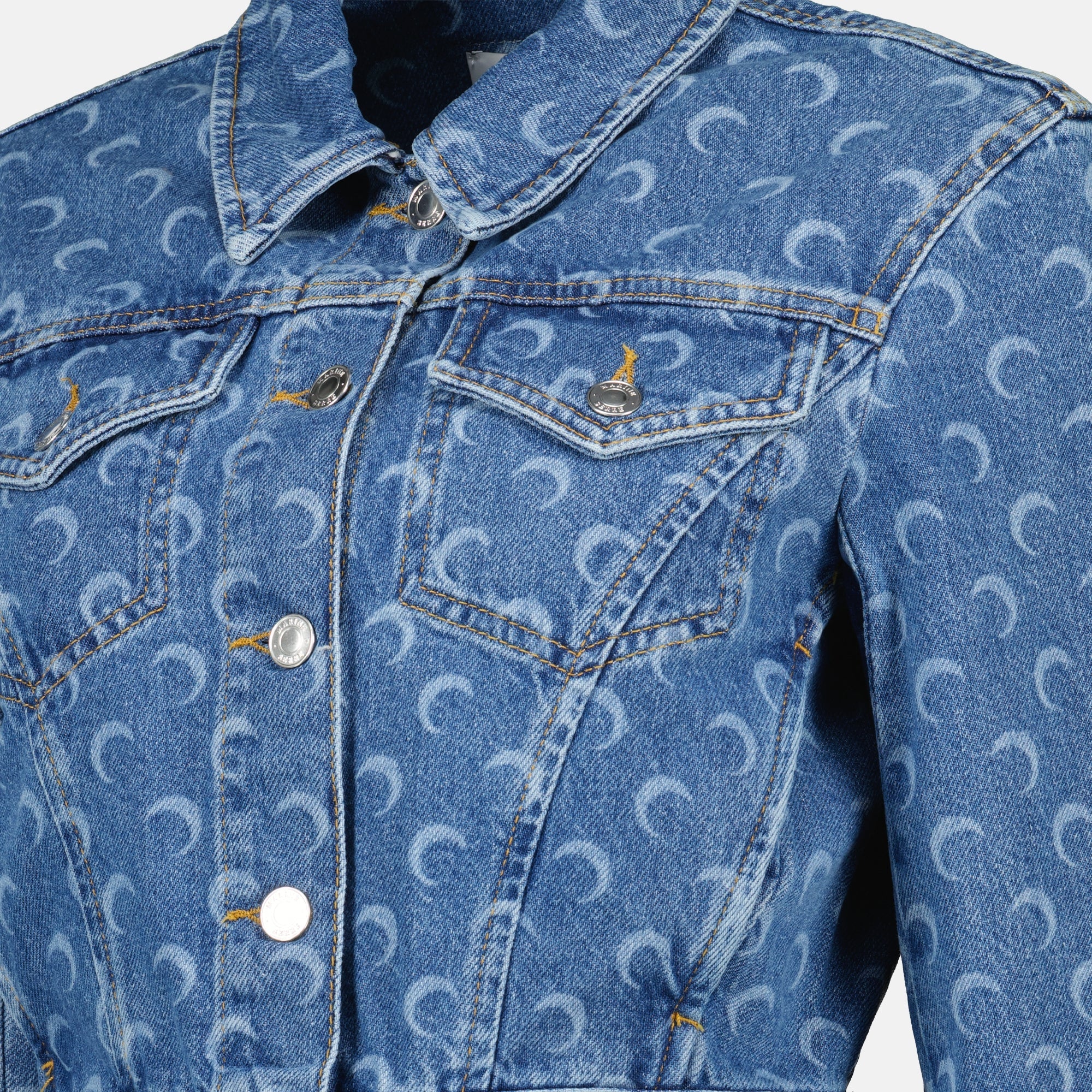 denim jacket, Marine Serre, autumn-winter fashion, cropped jacket, moon print