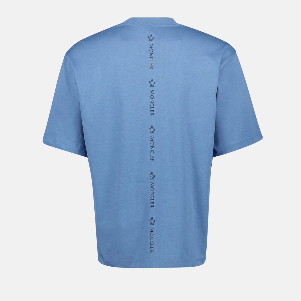 Imagem da T-shirt de logo azul da Moncler para homens - Temporada Outono-Inverno 2024 - Vista Detalhe 2