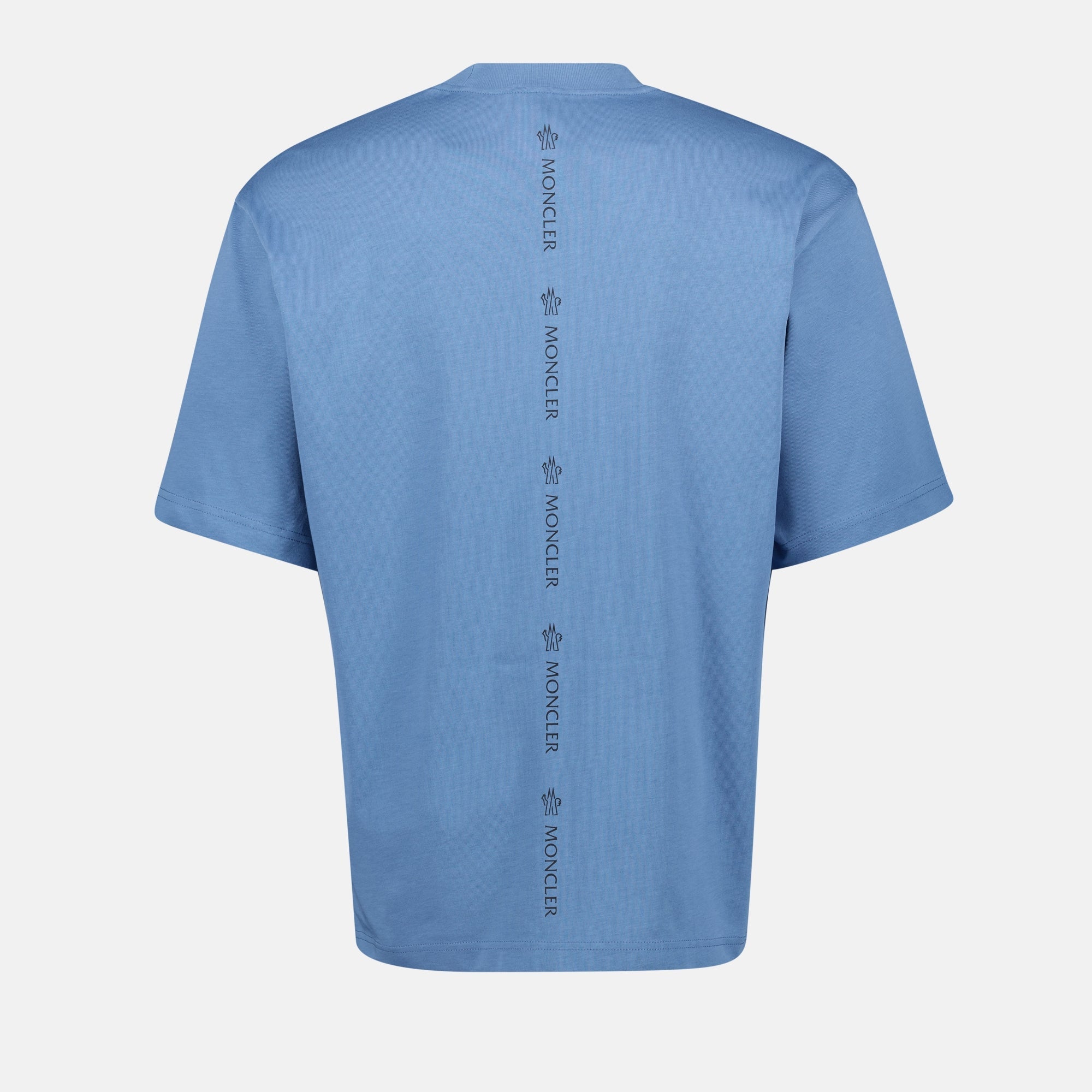 Imagem da T-shirt de logo azul da Moncler para homens - Temporada Outono-Inverno 2024 - Vista Detalhe 2