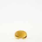 Image of Golden Oval Signet Ring by Mm6 for Women - Season Autumn-Winter 2025 - Back View