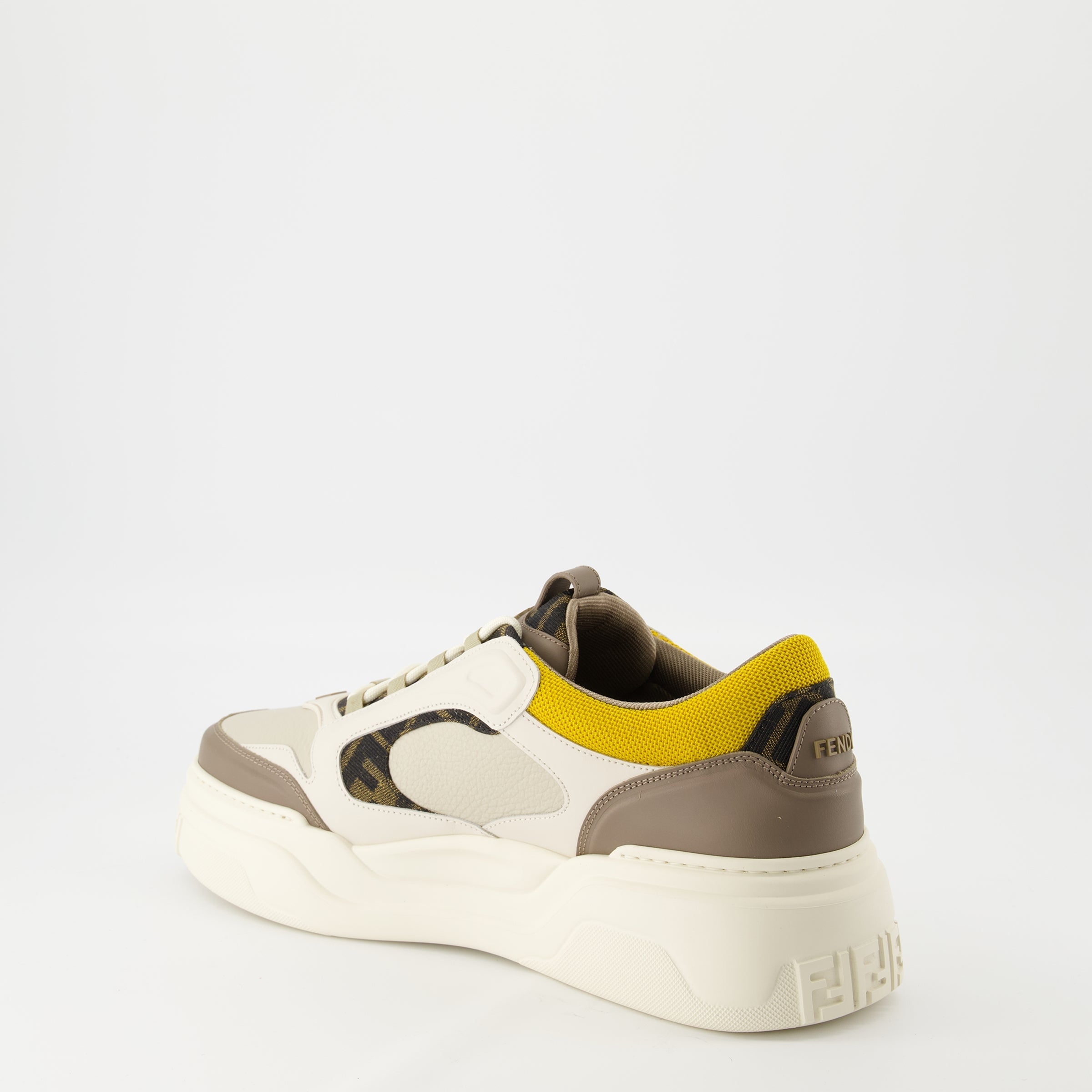 Fendi sneakers, brown sneakers, leather footwear, FF pattern shoes, anti-slip sneakers