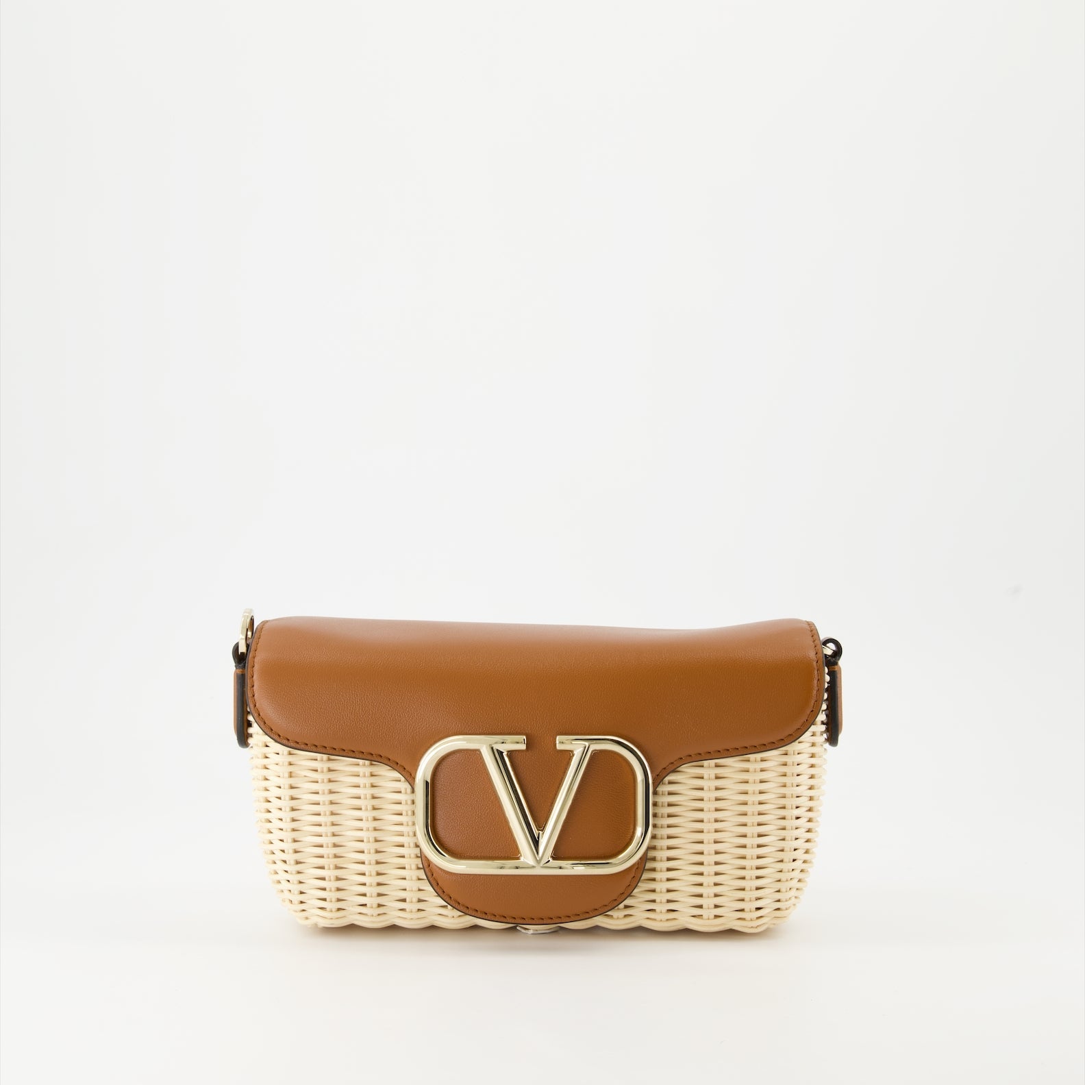 Valentino Garavani, Locò Bag, leather handbag, woven straw, luxury accessories