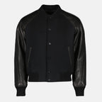 Immagine della giacca bomber nera bimateriale di Givenchy per uomini - Stagione Primavera-Estate 2026 - Vista frontale