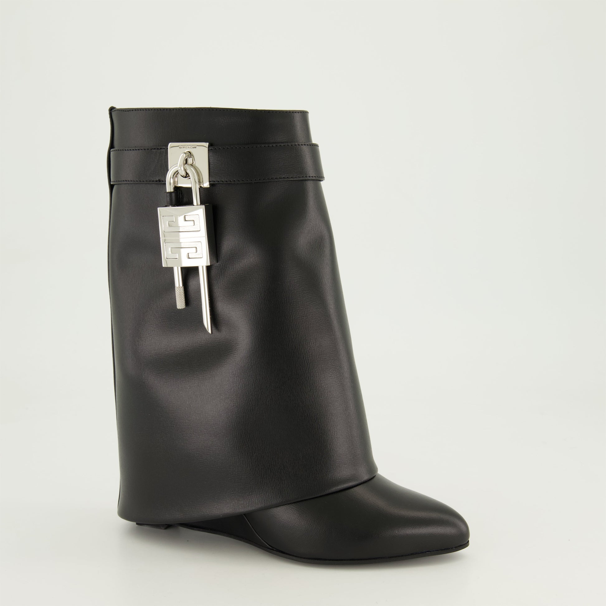 Shark Lock Boots, Leather Ankle Boots, Givenchy Footwear, Wedge Heel Boots, Luxury Fashion Boots