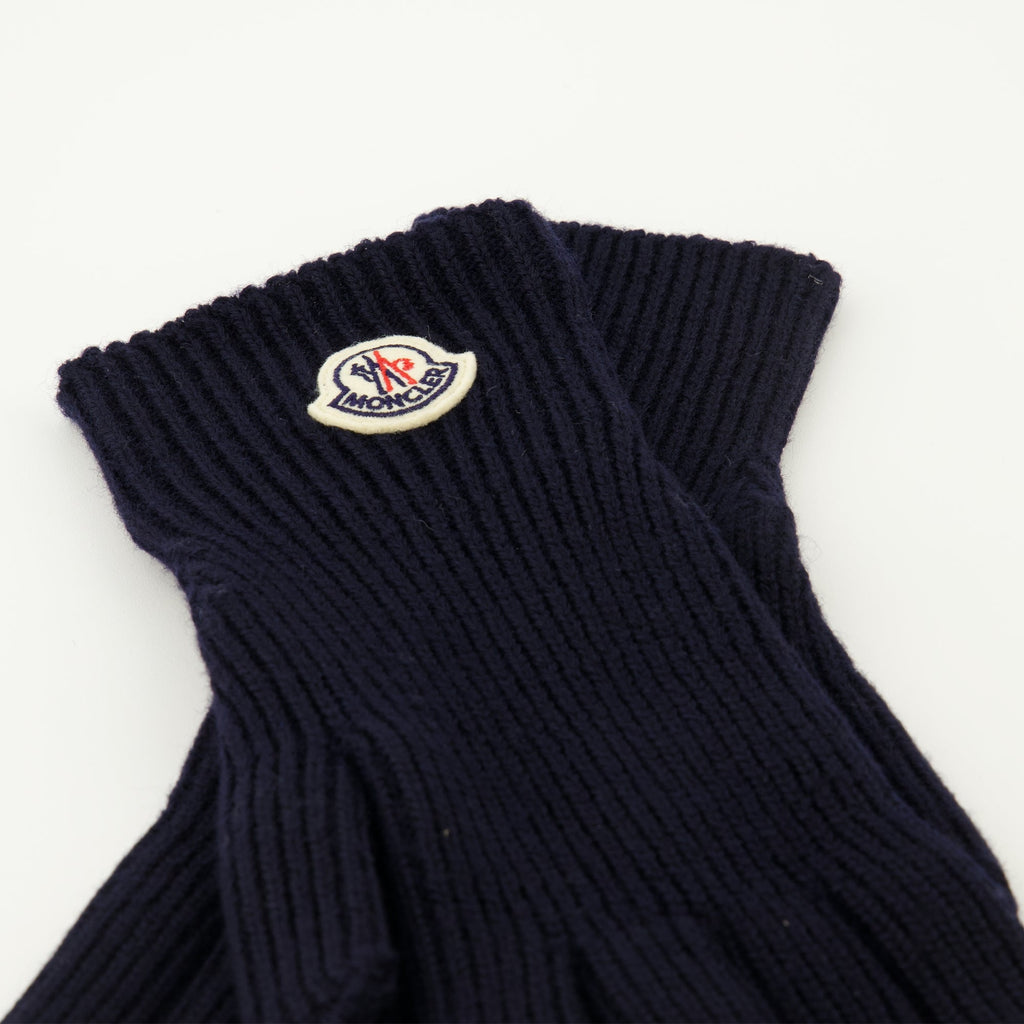 Moncler gloves, wool gloves, navy gloves, slip-on gloves, Autumn-Winter 2025