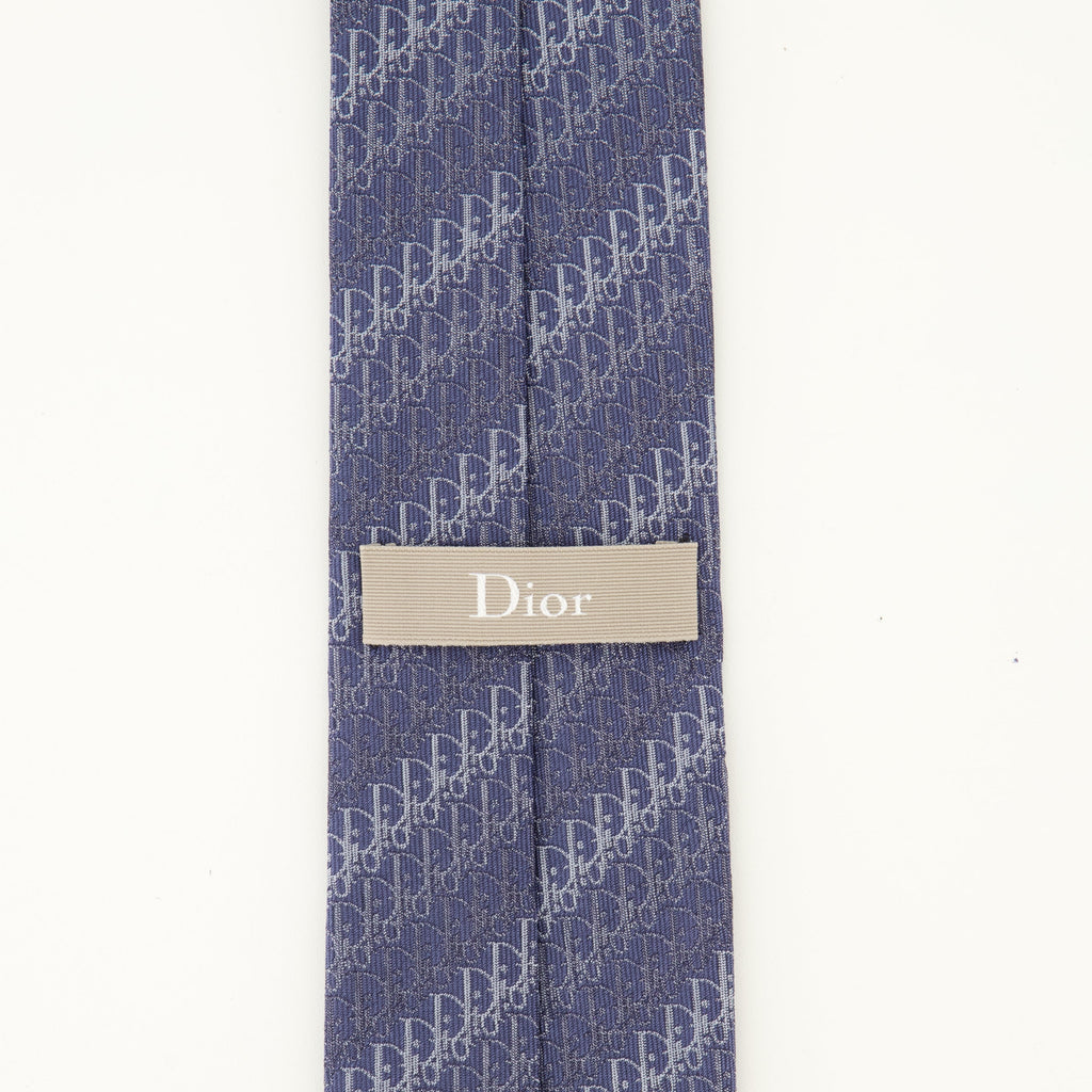 Oblique Blue Silk Tie
