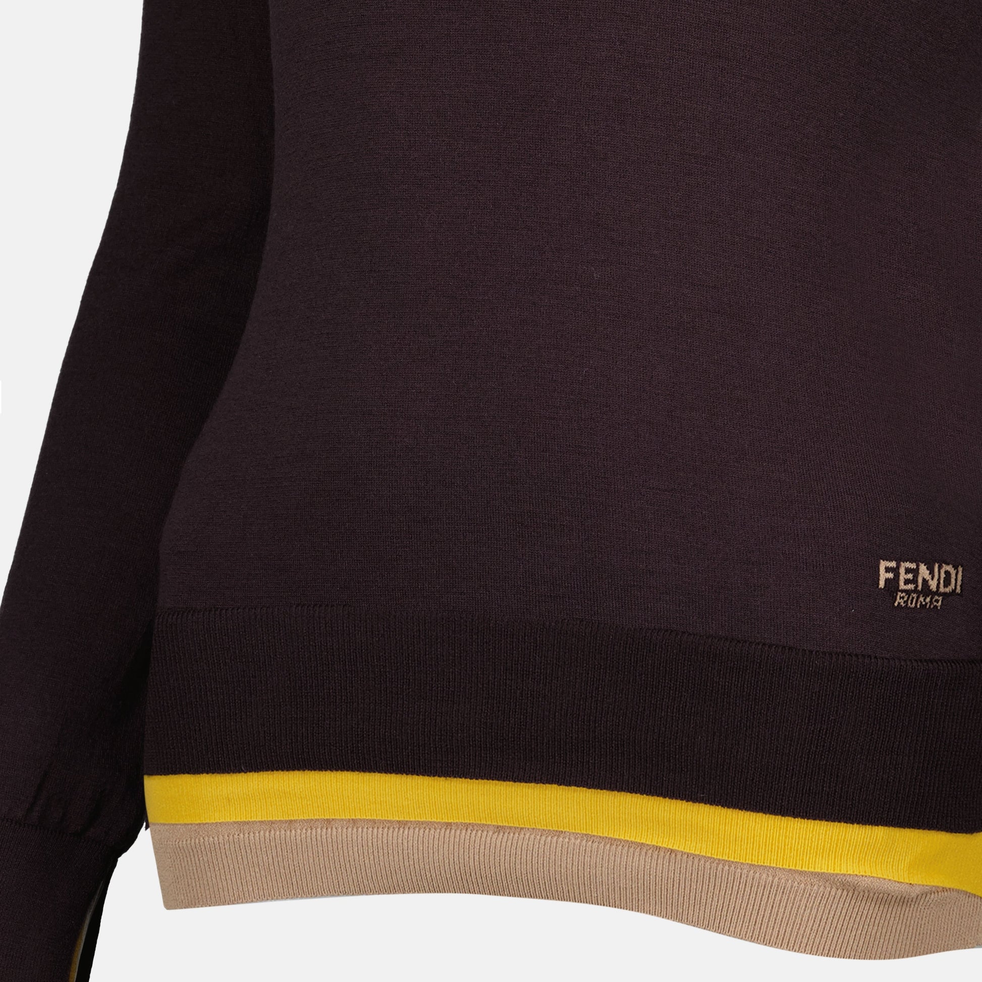 Wool pullover, turtleneck sweater, embroidered logo, violet knitwear, Fall-Winter fashion