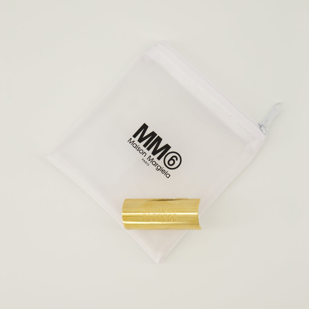 large numeric ring, MM6 jewelry, gold ring, engraved logo, oversized accessories