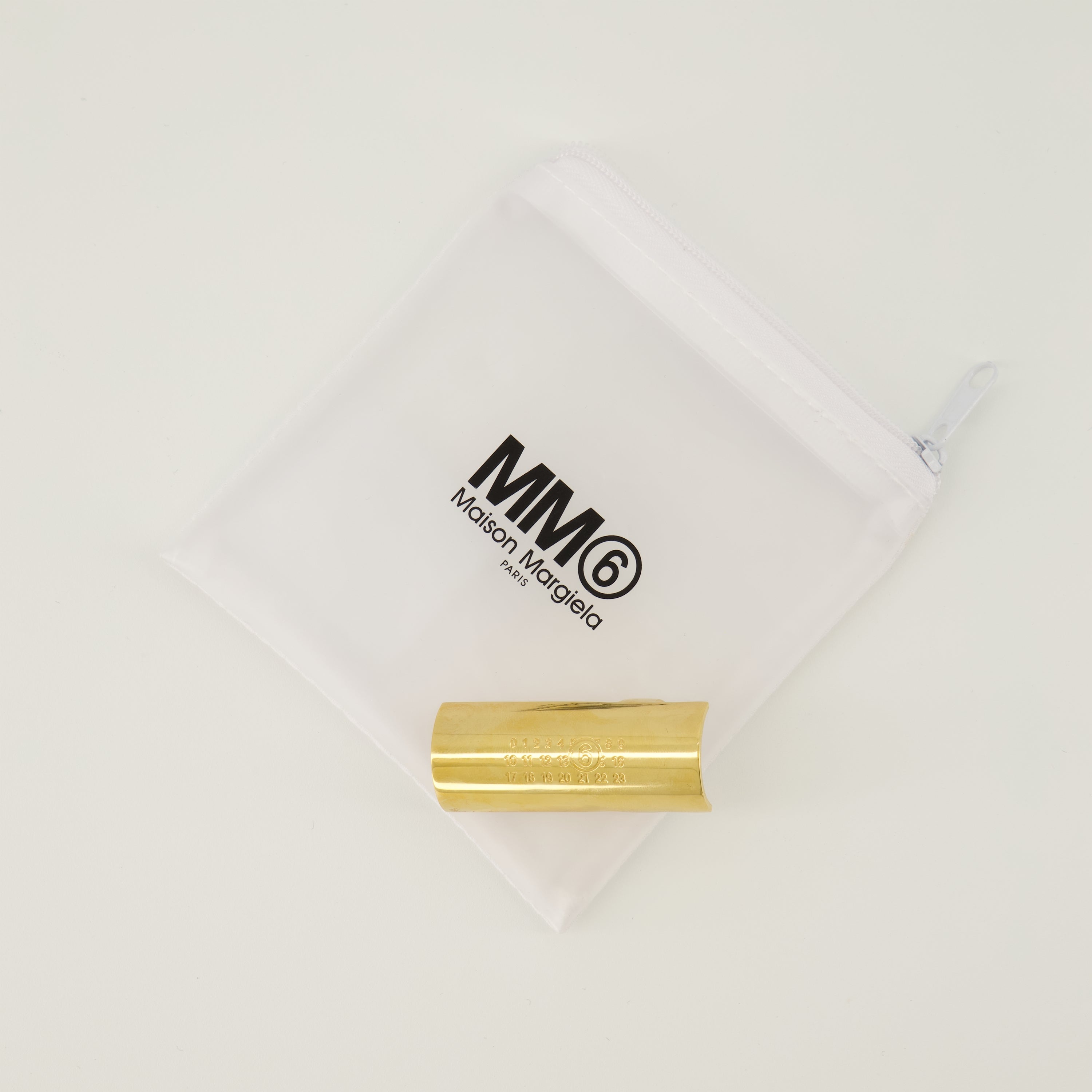 large numeric ring, MM6 jewelry, gold ring, engraved logo, oversized accessories