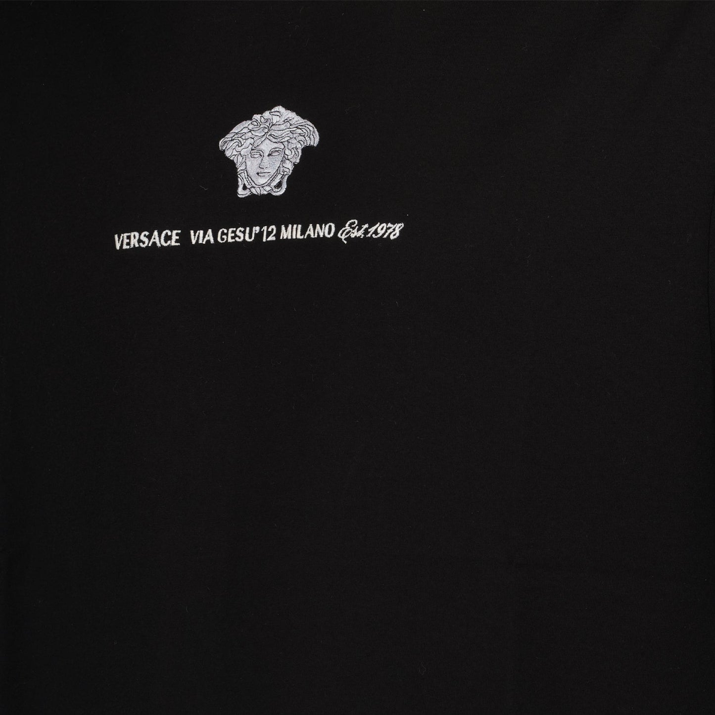 Versace T-shirt, black cotton T-shirt, classic luxury apparel, luxury T-shirt, men's luxury clothing