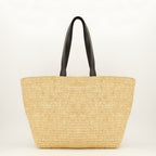 Beige Raffia Tote Bag