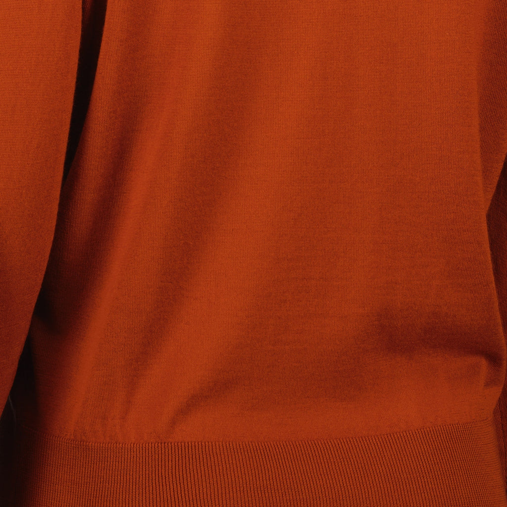 Image of Orange Wool and Cashmere Sweater by Saint Laurent for Women - Season Autumn-Winter 2025 - Detail View 2