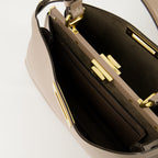 Fendi Peekaboo bag, medium beige handbag, calf leather bag, elegant accessories, designer handbag