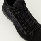 Image of Oblique Black Ankle Boots by Dior for Men - Season Autumn-Winter 2025 - Top Detail View