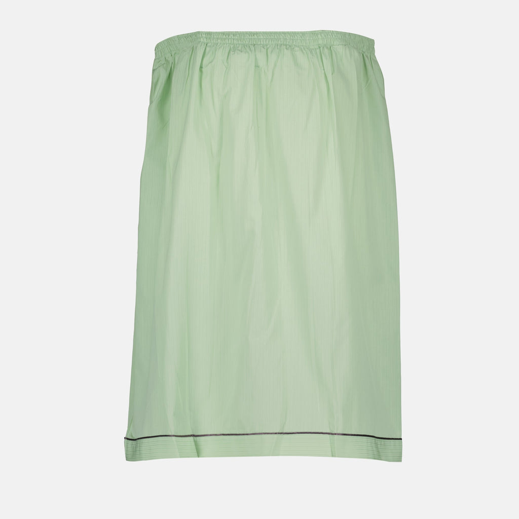 Prada skirt, green midi skirt, cotton skirt, Autumn-Winter 2025, designer skirt