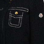 Moncler cardigan, bi-material cardigan, navy cardigan, wool nylon blend, Autumn-Winter 2025