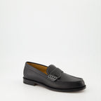 Dior Granville Moccasins, Grain Leather Moccasins, Luxury Black Moccasins, Autumn-Winter Collection, High-End Footwear