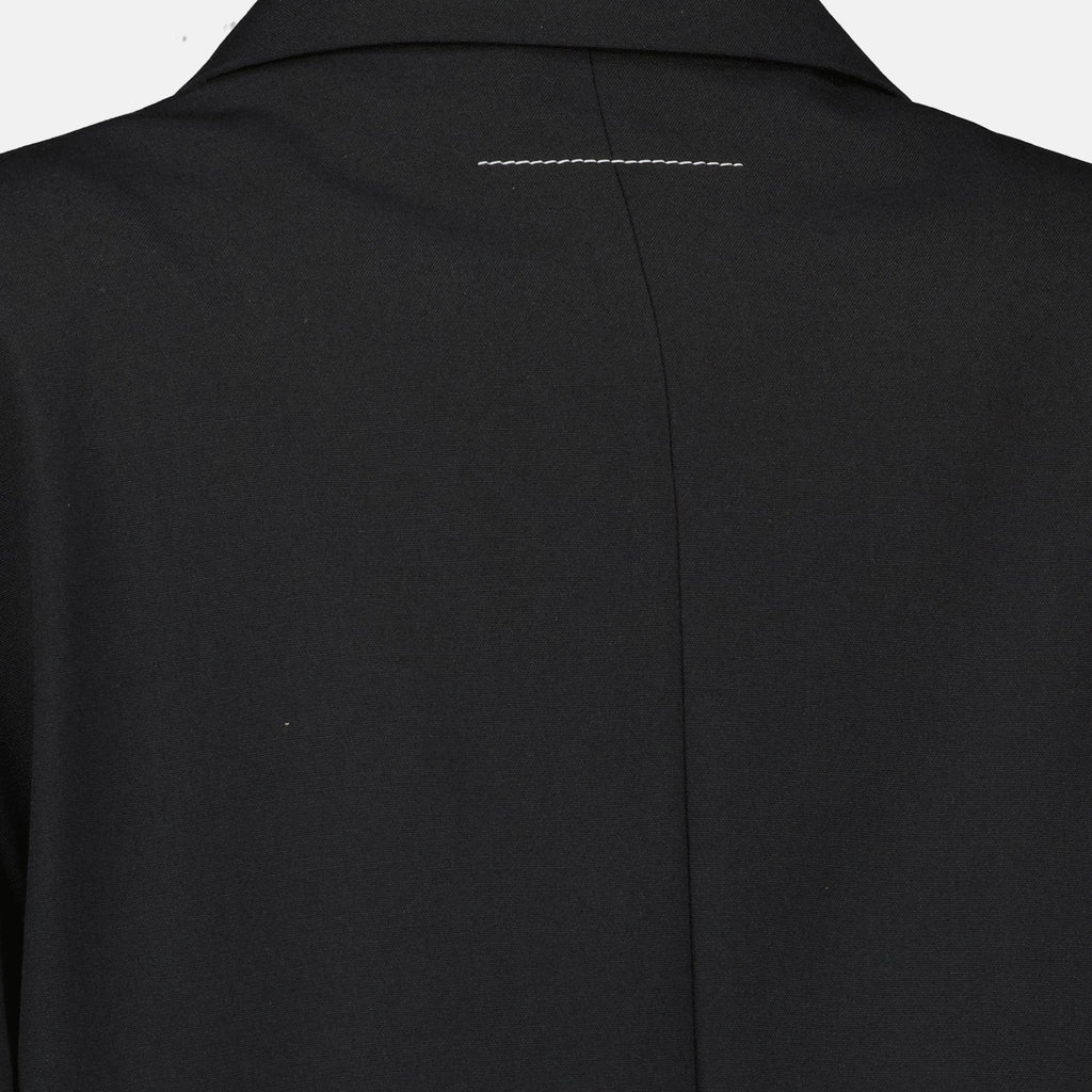 MM6 블랙 울 블레이저 이미지 - Mm6의 여성용 - 2026 봄-여름 시즌 - 디테일 보기 2