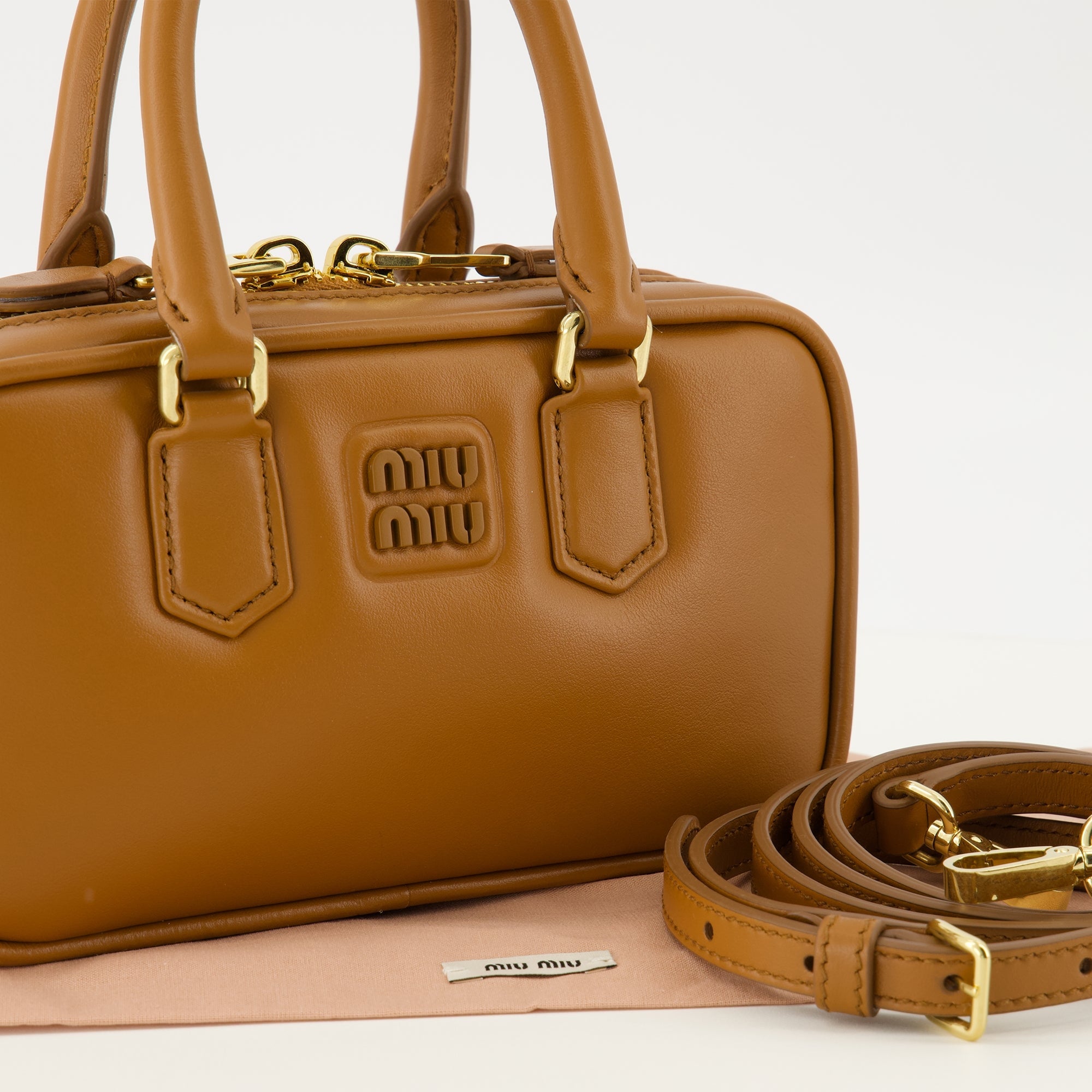 Miu Miu sac acardie, brown leather bag, luxury handbag, calfskin leather, designer accessories