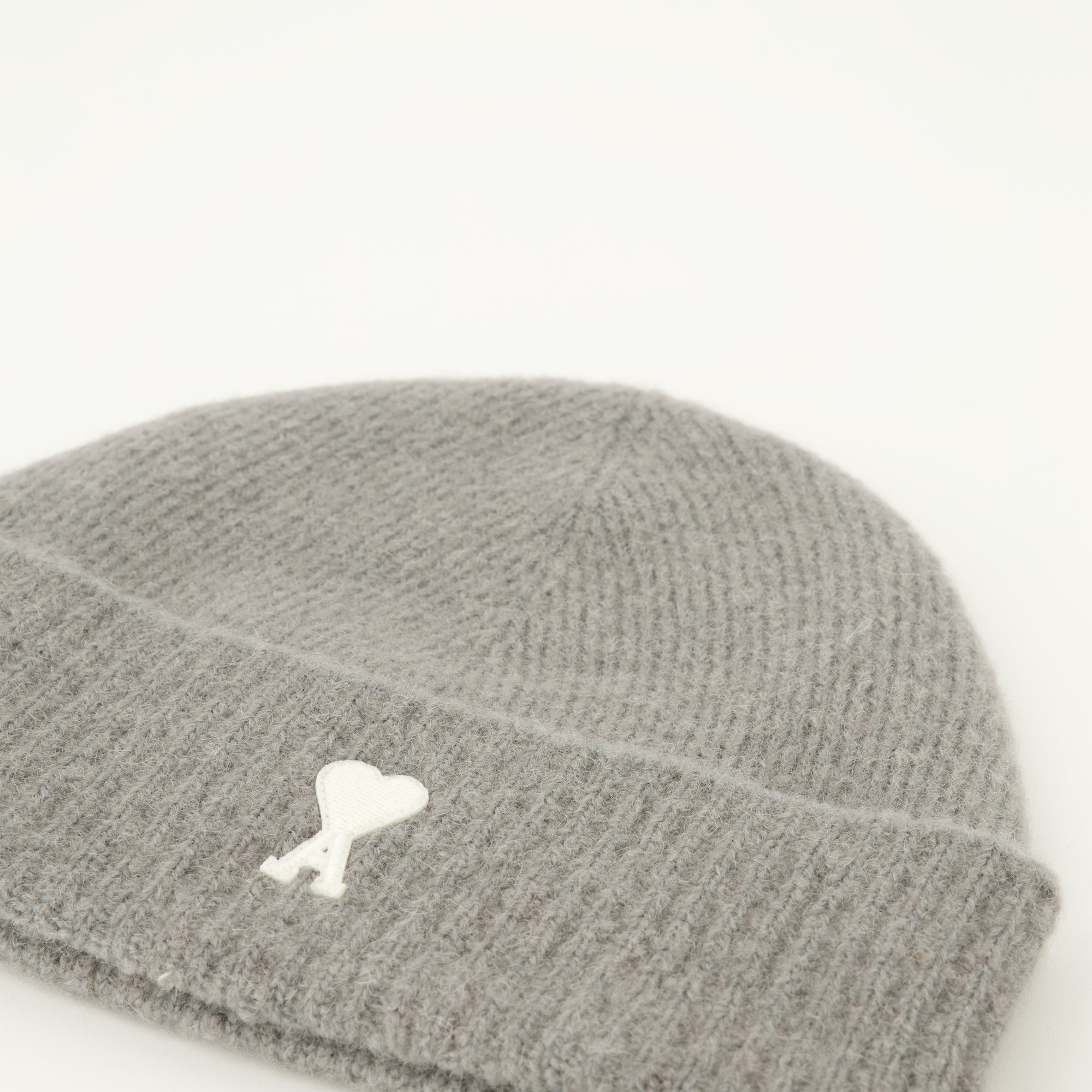 AMI Paris, grey beanie, unisex accessories, wool and alpaca hat, autumn winter collection