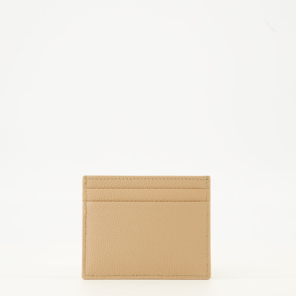 Vlogo card holder, Valentino Garavani, beige leather accessory, grained calfskin card holder, luxury accessories