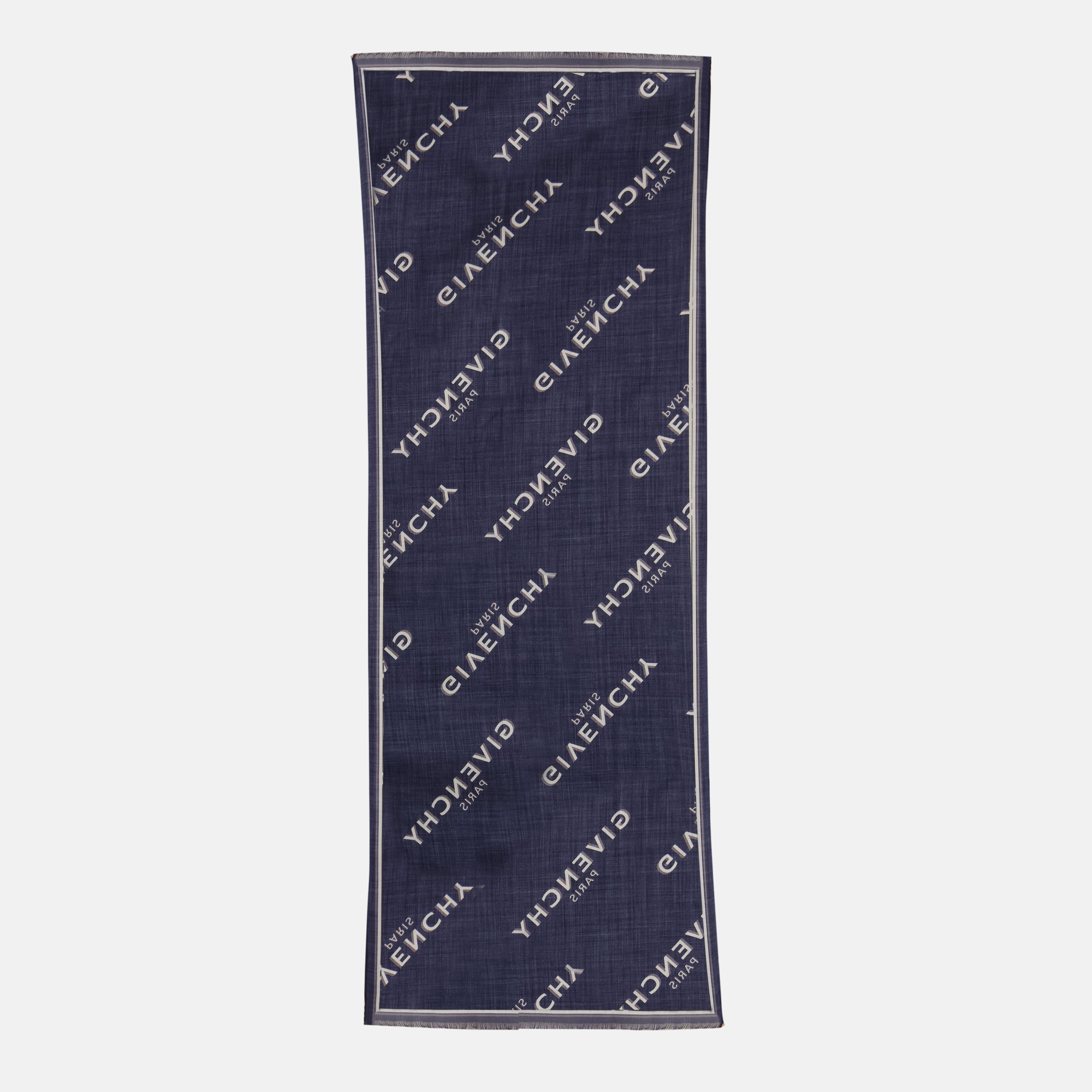 Givenchy stole, Shadow blue stole, luxury accessories, wool silk stole, monogrammed stole