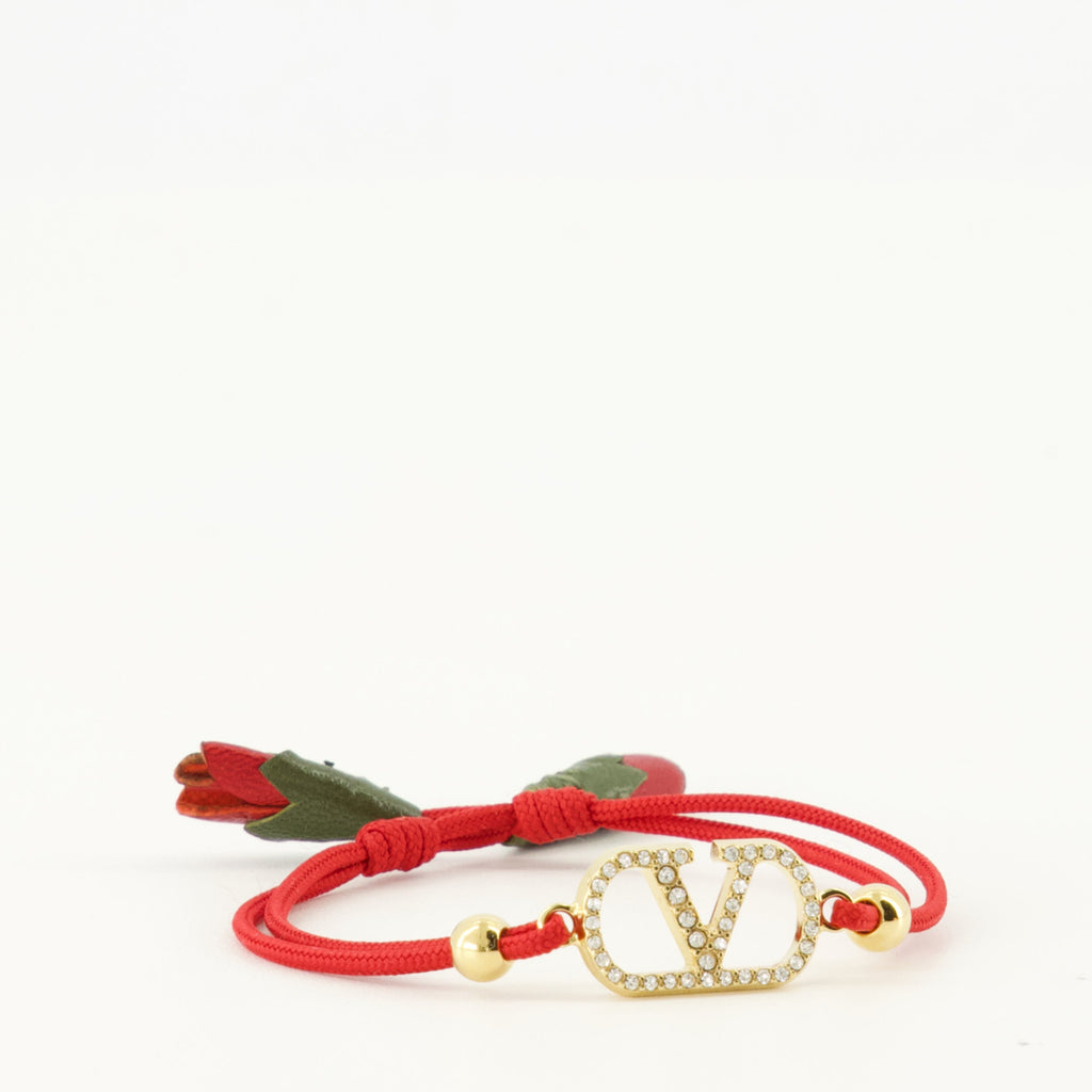 Image du bracelet Vlogo avec cordon rouge de Valentino Garavani pour femmes - Saison Printemps-Été 2026 - Détail 1