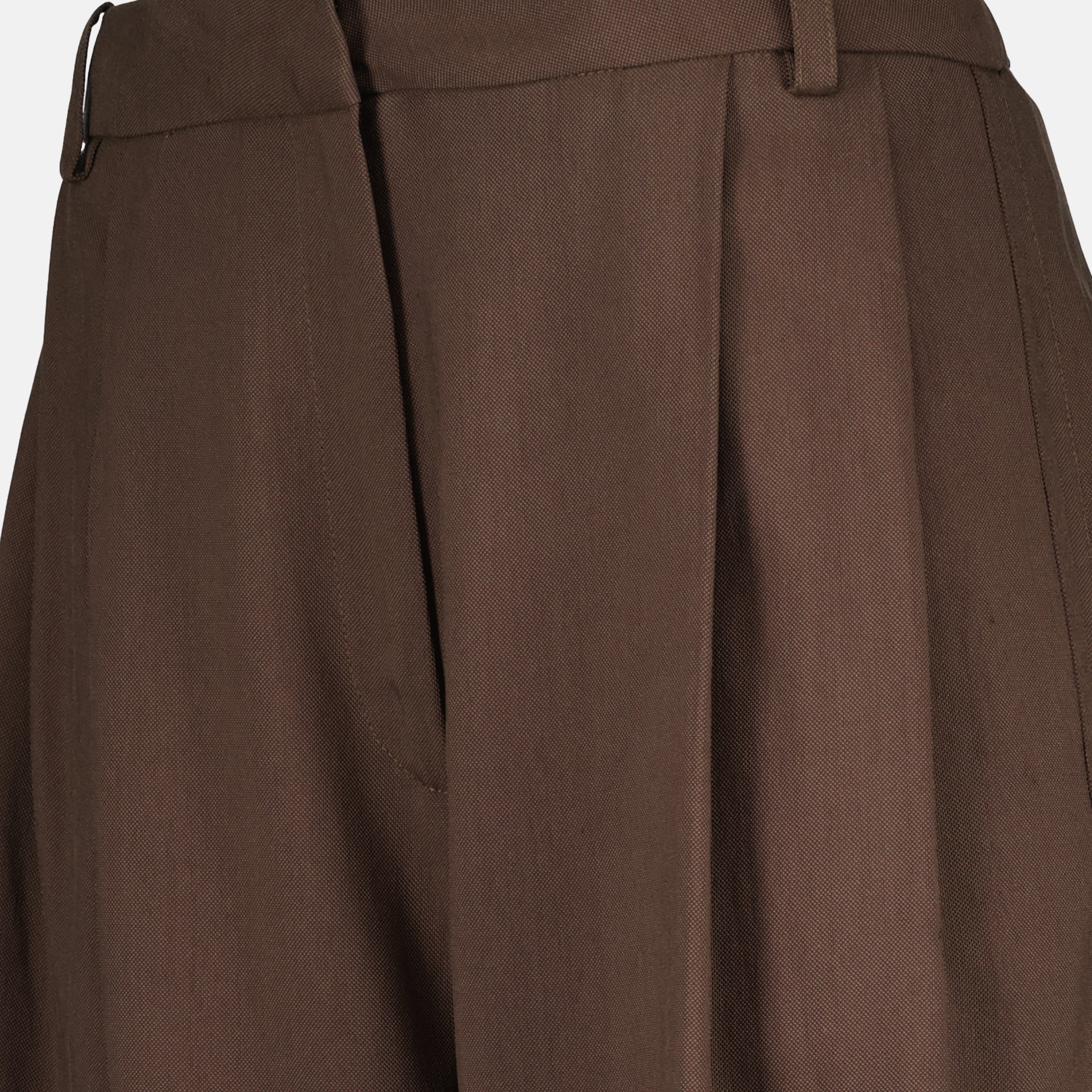 Brown Cotton Wide-Leg Trousers - Spring/Summer 2026
