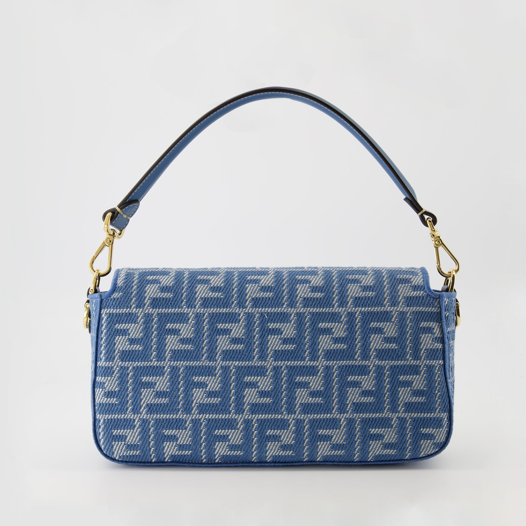 Image of Denim Effect Baguette Bag by Fendi for Women - Season Spring-Summer 2025 - Back View